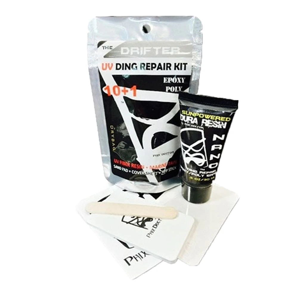 KIT DE REPARATION PHIX DOCTOR THE DRIFTER MINI TRAVEL KIT - EPOXY ET POLYESTER 1 KIT DE REPARATION PHIX DOCTOR THE DRIFTER MINI TRAVEL KIT - EPOXY ET POLYESTER