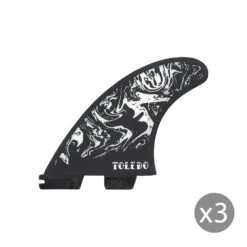 Ailerons SURF FCS II Felipe Toledo PC Medium Black/white Set De 3