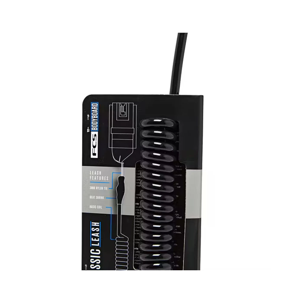 Leash FCS Bodyboard Classic Noir/blanc 2 Leash FCS Bodyboard Classic Noir/blanc – Image 2